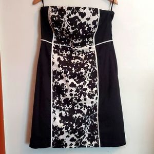 Strapless Dress, Black and White , Size 12